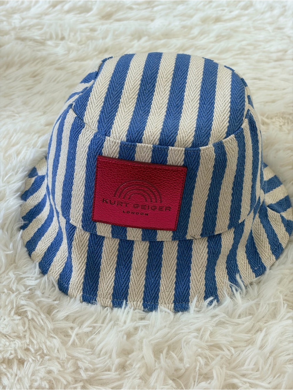Kurt Geiger Women’s Blue & White Stripe Bucket Hat
